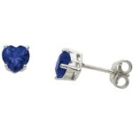 Orecchini in argento con cuore blu