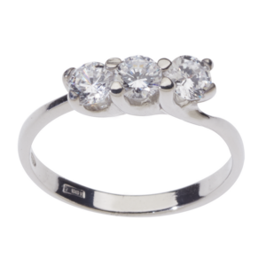 Anello trilogy in argento con zirconi